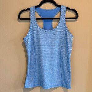 Danskin Light Blue Striped Tank Top
